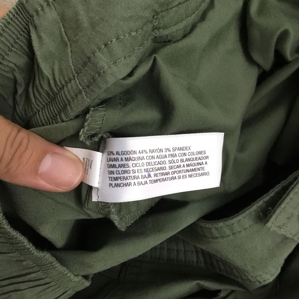 AVA & VIV Cargo Jogger Pants Elastic Waist Outdoor Trousers Green Sz 2 XL - Picture 8 of 8